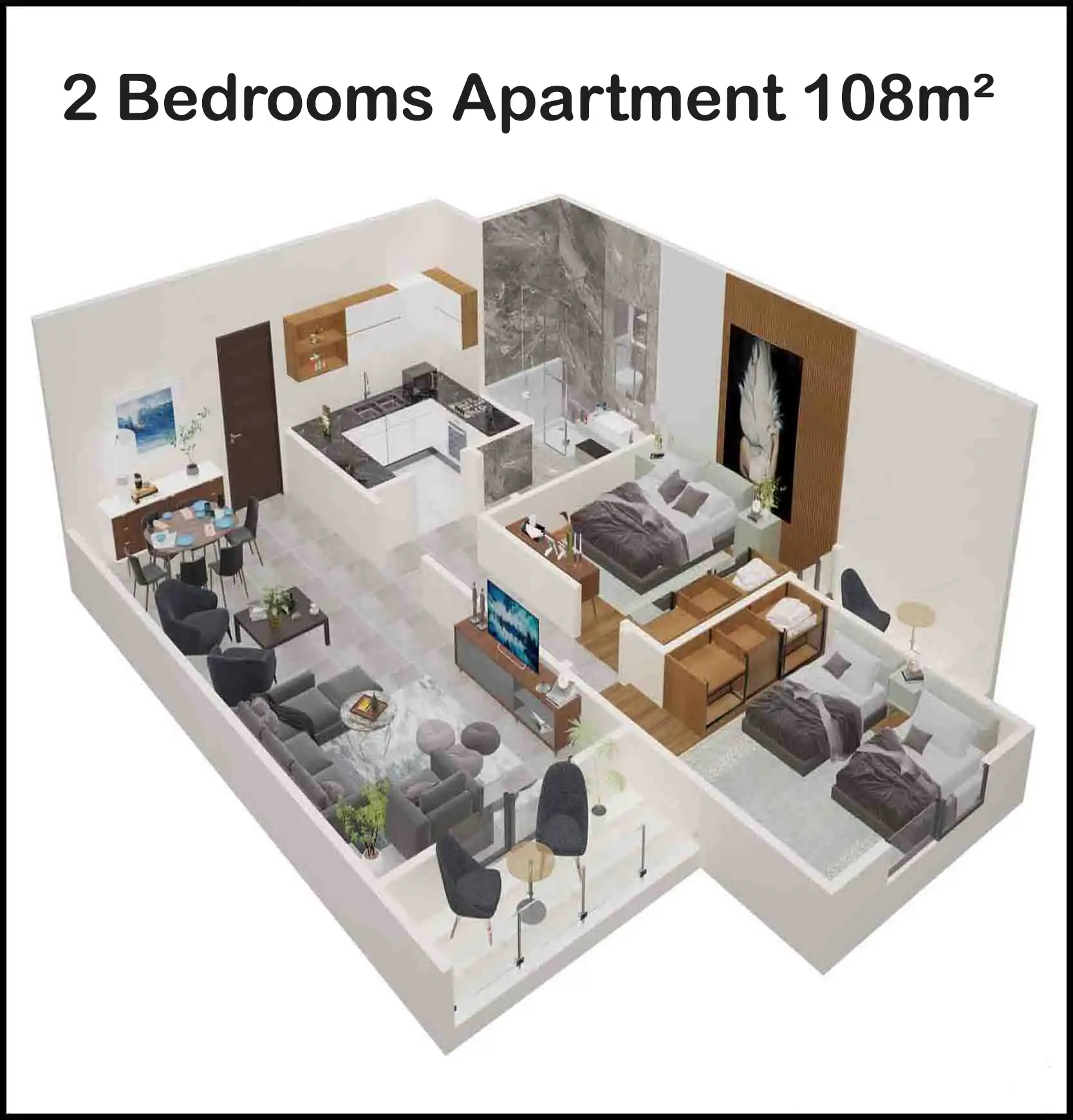 2 Bedrooms Apartment 108m² For Sale in Arab Contractors Compound Hurghada