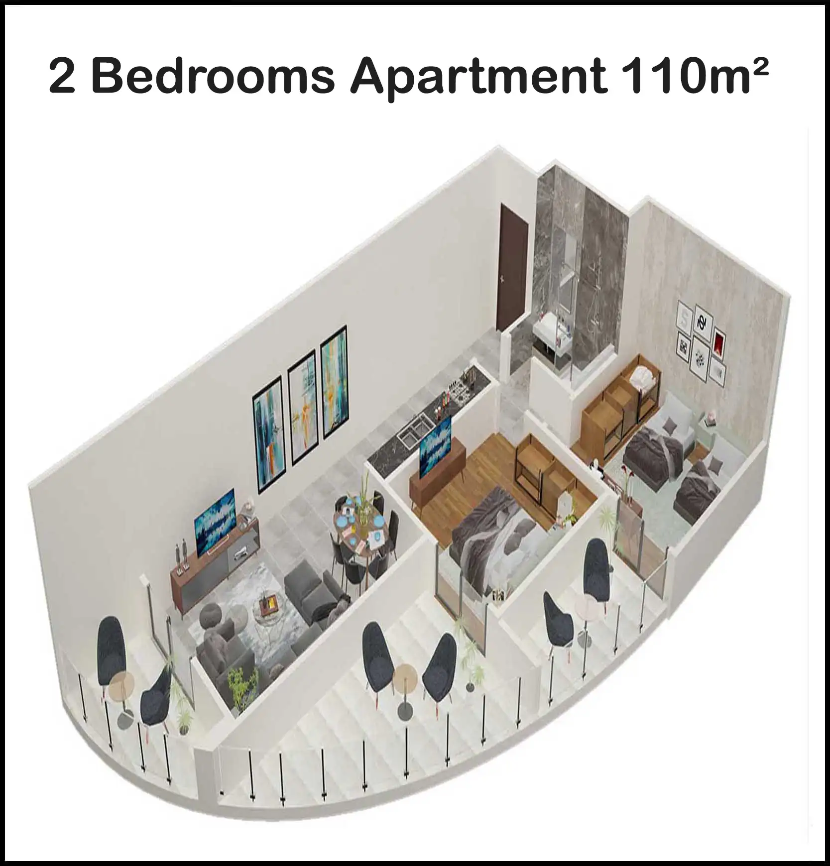 2 Bedrooms Apartment 110m² For Sale in Arab Contractors Compound Hurghada