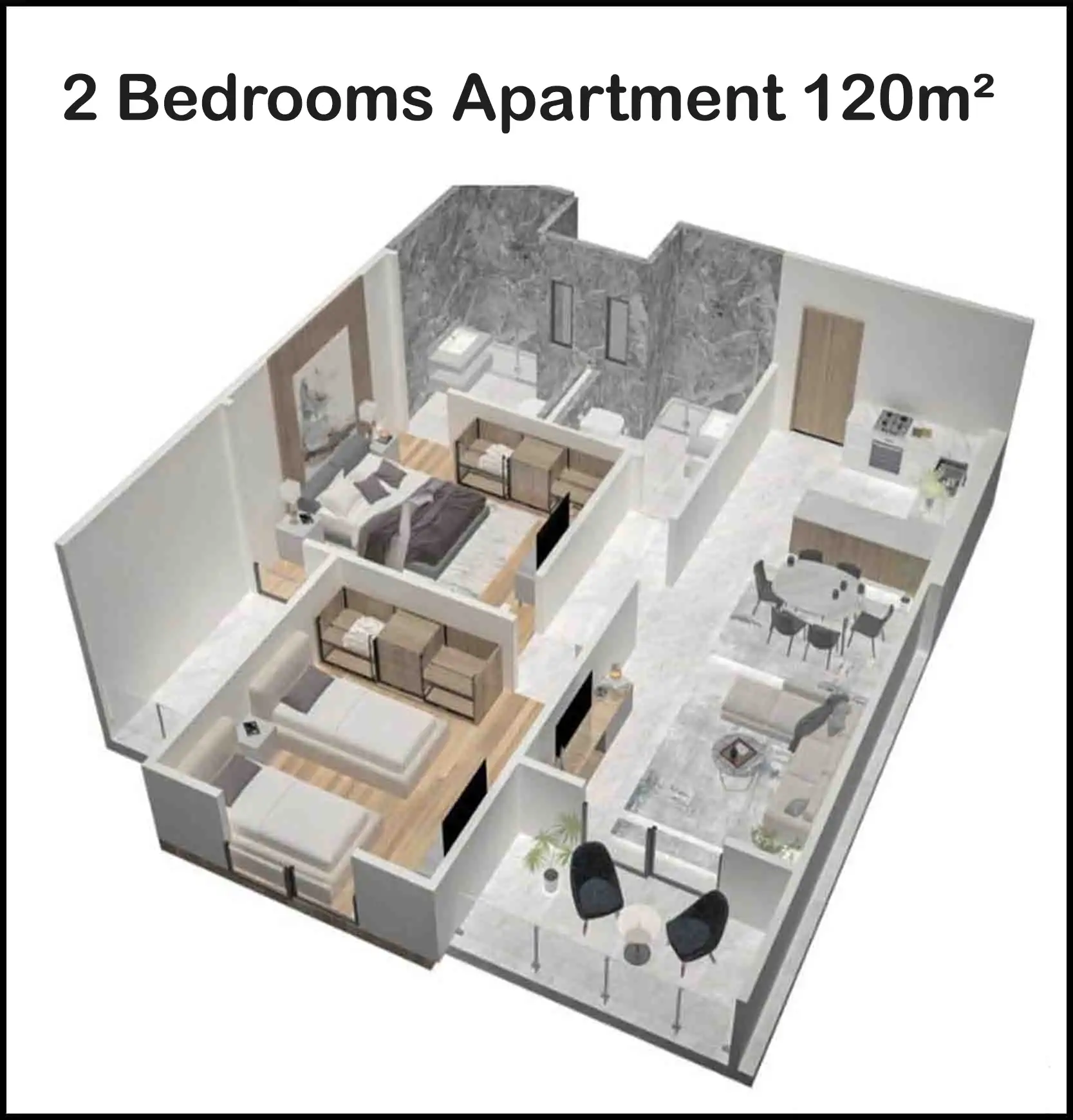 2 Bedrooms Apartment 120m² For Sale in Arab Contractors Compound Hurghada