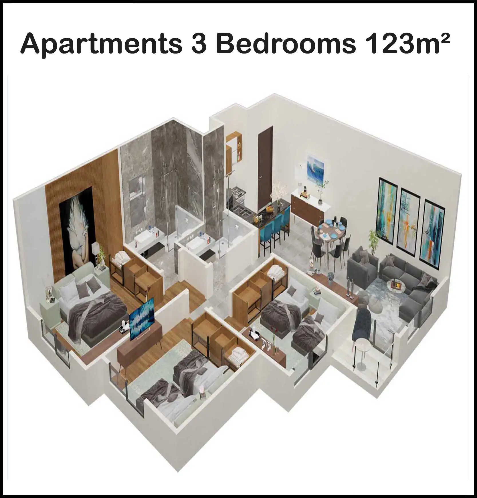3 Bedrooms Apartment 125m² For Sale in Arab Contractors Compound Hurghada
