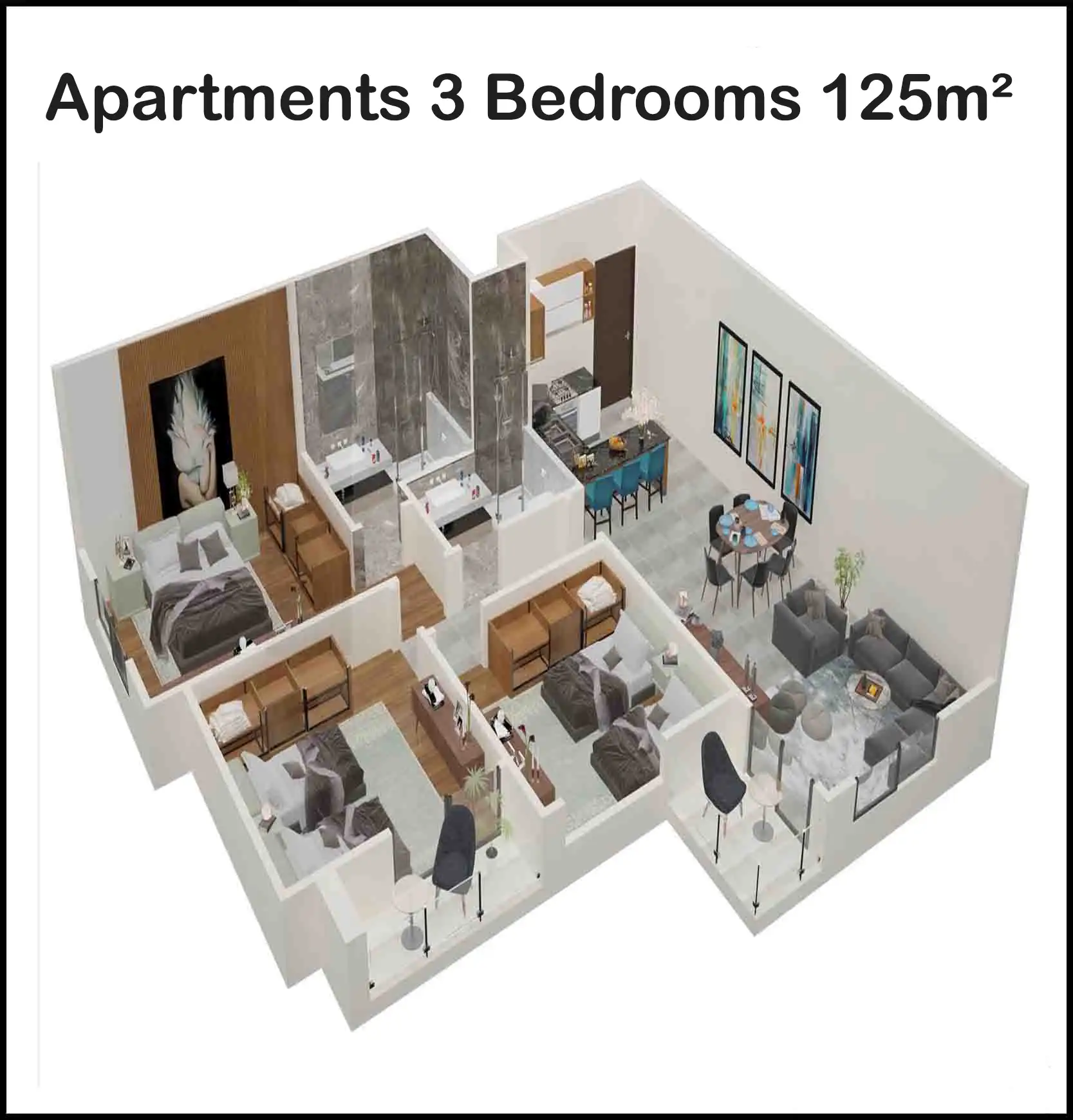 3 Bedrooms Apartment 125m² For Sale in Arab Contractors Compound Hurghada